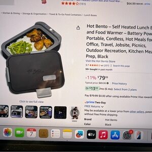 Hot Bento Self Heated Lunch Box in Black